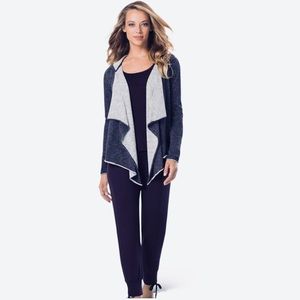CHASER Heathered Blue Open Front  Cardigan Hoodie
